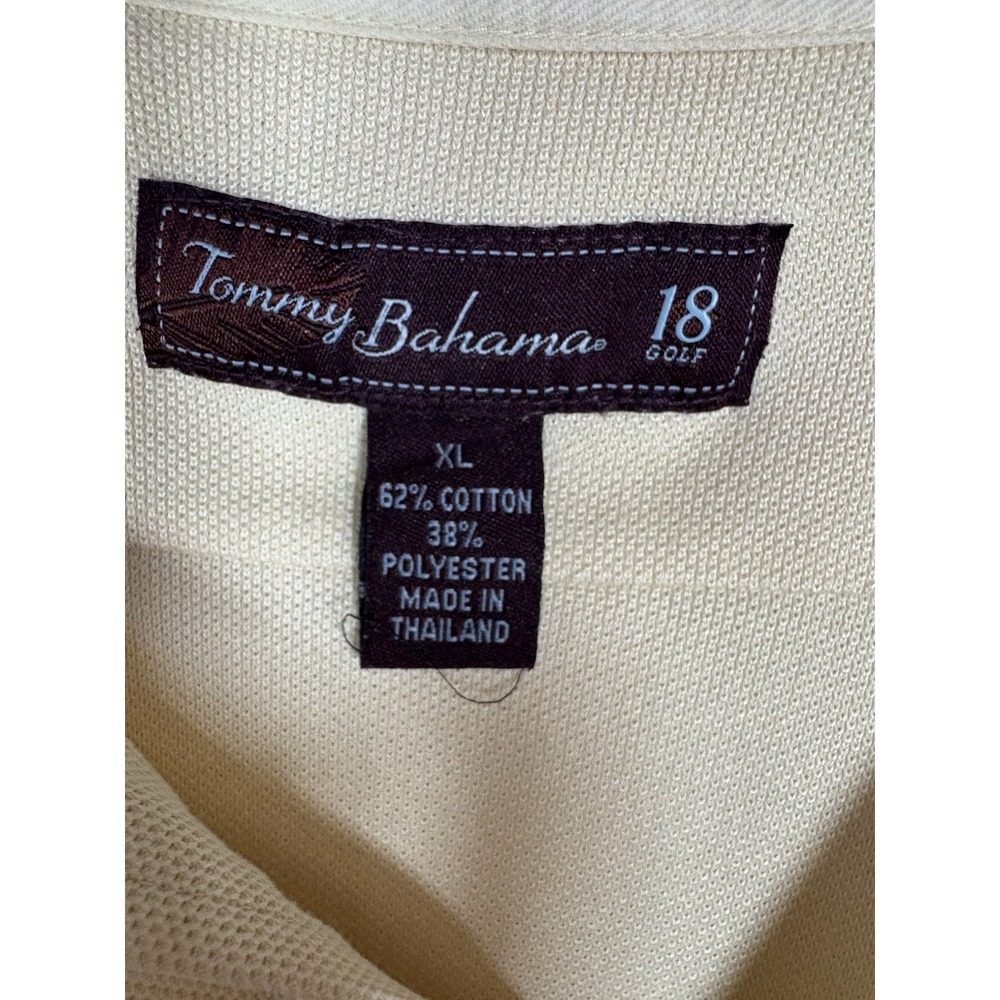 Tommy Bahama Men's Collar Shirt 1/4 Button Pullover Pale Yellow 18 Golf XL - Picture 4 of 7